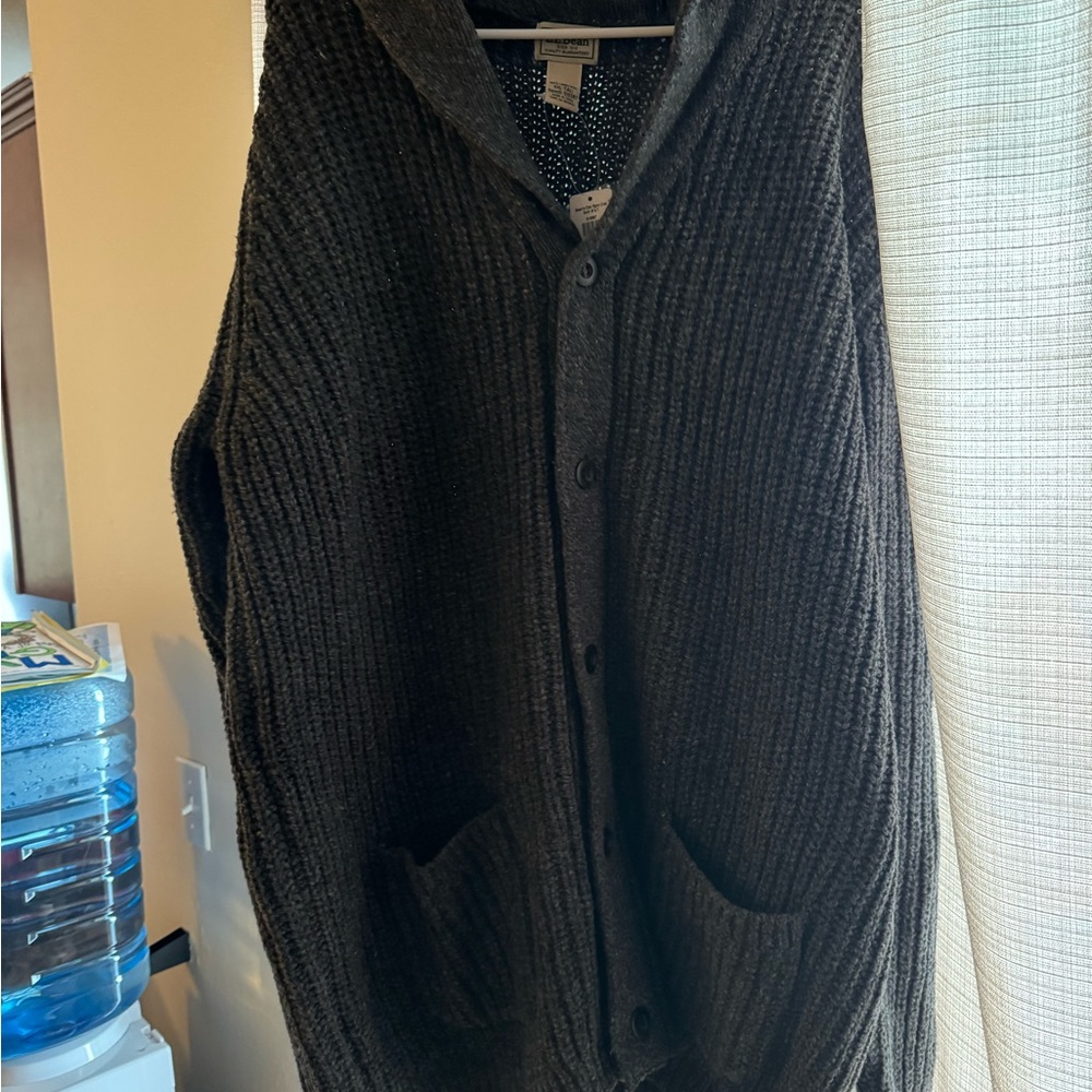 LL Bean Gray Cardigan Sweater